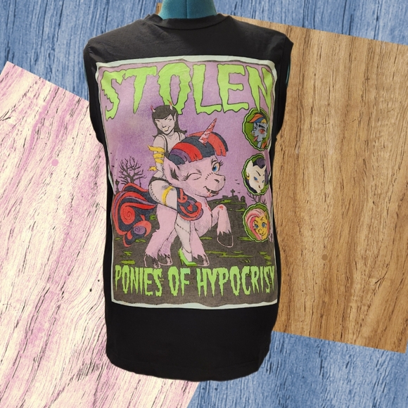 RARE✨Stolen Girlfriends Club Cartoons of Chaos Ponies of Hypocrisy Muscle Tee - Picture 1 of 6